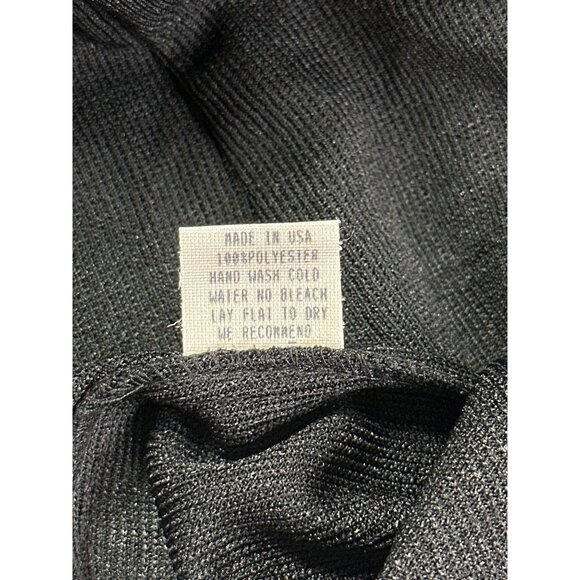 Vtg Kenar Studio Womens Size 10 Black Button Front Blouse Top with Necklace New - Picture 6 of 8